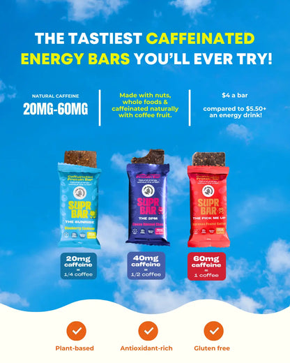 SUPR Bar Box- Caffeinated Energy bars Iamgrounded